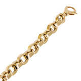 Italian 14k Yellow Gold Hollow Oval Link Rolo Chain Bracele 8.25" 6.6mm 6.2grams
