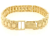 10k Yellow Gold Watch Link Chain Bracelet Adjustable 7.5" - 8" 14.8mm 33.5 grams