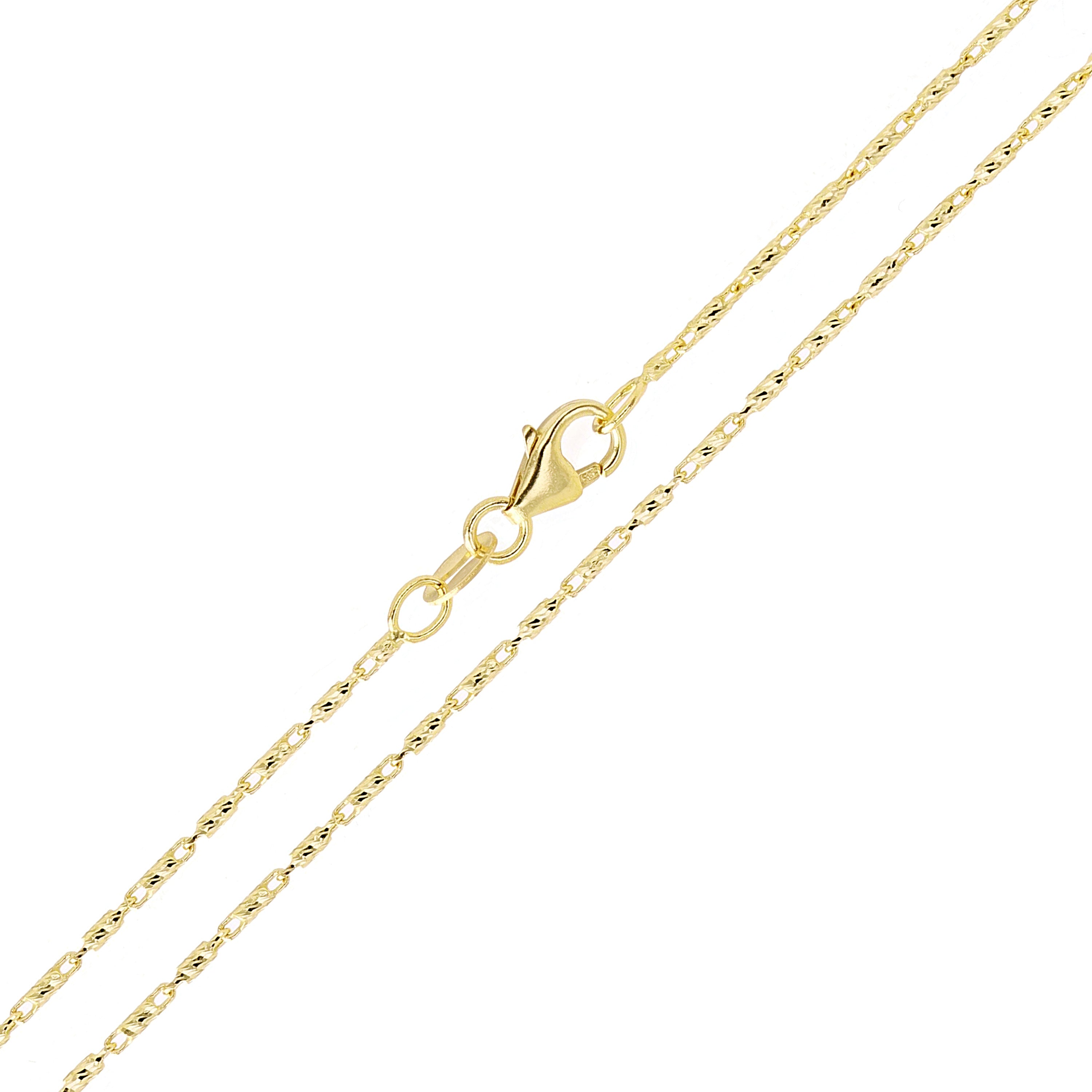 Italian 14k Yellow Gold Solid Raso Chain Necklace 1.2mm 18" 4.2 grams - 18" 4.2 grams