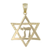 14k Yellow Gold Jewish Star Of David Hebrew Chai Charm Pendant 2.2 grams - Yellow