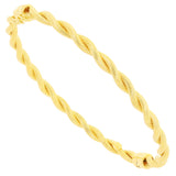 Italian 14k Yellow Gold Hollow Twisted Rope Bangle Bracelet 7" 4mm 4.1 grams