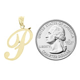 14k Yellow Gold Initial Letter P Alphabet Charm Pendant - Letter P,Yellow