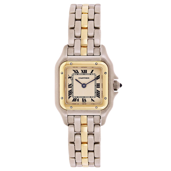 Cartier Ladies Santos 18k Yellow Gold And Stainless Steel Quartz
