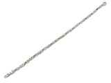 14k White Gold Nugget Bracelet 8" 4mm 10.5 grams - White,8"
