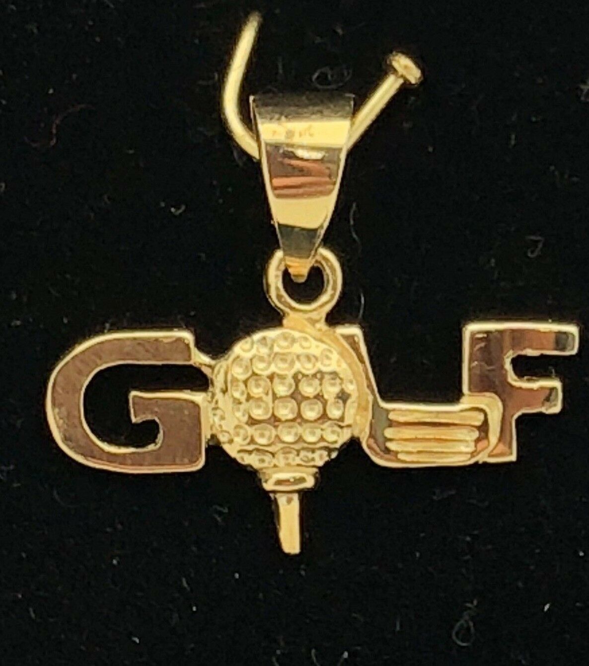 14k Yellow Gold Solid Golf Ball Golf Charm Pendant 1.2 grams - Yellow