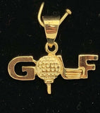 14k Yellow Gold Solid Golf Ball Golf Charm Pendant 1.2 grams - Yellow
