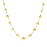 Italian 14k Yellow Gold Diamond Cut Graduated Ball Bead Necklace 18" 4.6 grams