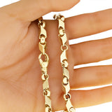 14k Yellow Gold Handmade Fashion Link Necklace 16" 7mm - Yellow,16"