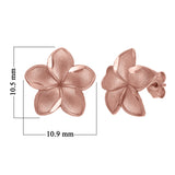 14k Rose Gold Hawaiian Plumeria Flower Earrings Medium - Medium