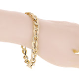 Italian 14k Yellow Gold Hollow Fancy Oval Link Chain Bracelet 7.5" 8.5mm 5.8g