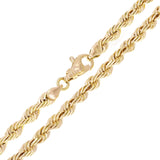 Men's Solid 10k Yellow Gold Diamond Cut Rope Chain Necklace 20" - 30" 6mm