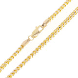 Italian 14k Two Tone Solid Prism Cut Franco Chain Necklace 3mm 20" 29.3grams - 20" 29.3 grams