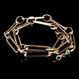 Italian 14k Yellow Gold Hollow Paper Clip Link Necklace 6.7mm 18" 8.4 grams