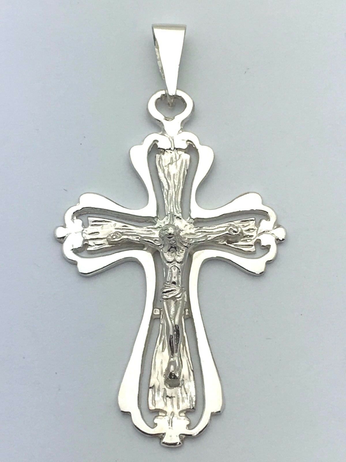 925 Sterling Silver Christian Jesus Christ Catholic Crucifix Cross Pendant