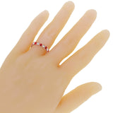 14k Rose Gold 0.25ctw Ruby & Diamond Half Eternity Stacking Band
