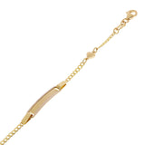 Italian 14k Two Tone Gold Engravable Baby Kids ID Heart Charm Bracelet 5.5" 2g