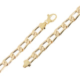 Italian 14k Yellow Gold Hollow Flat Oval Link Bracelet 7.5" 7.7mm 8.4 grams