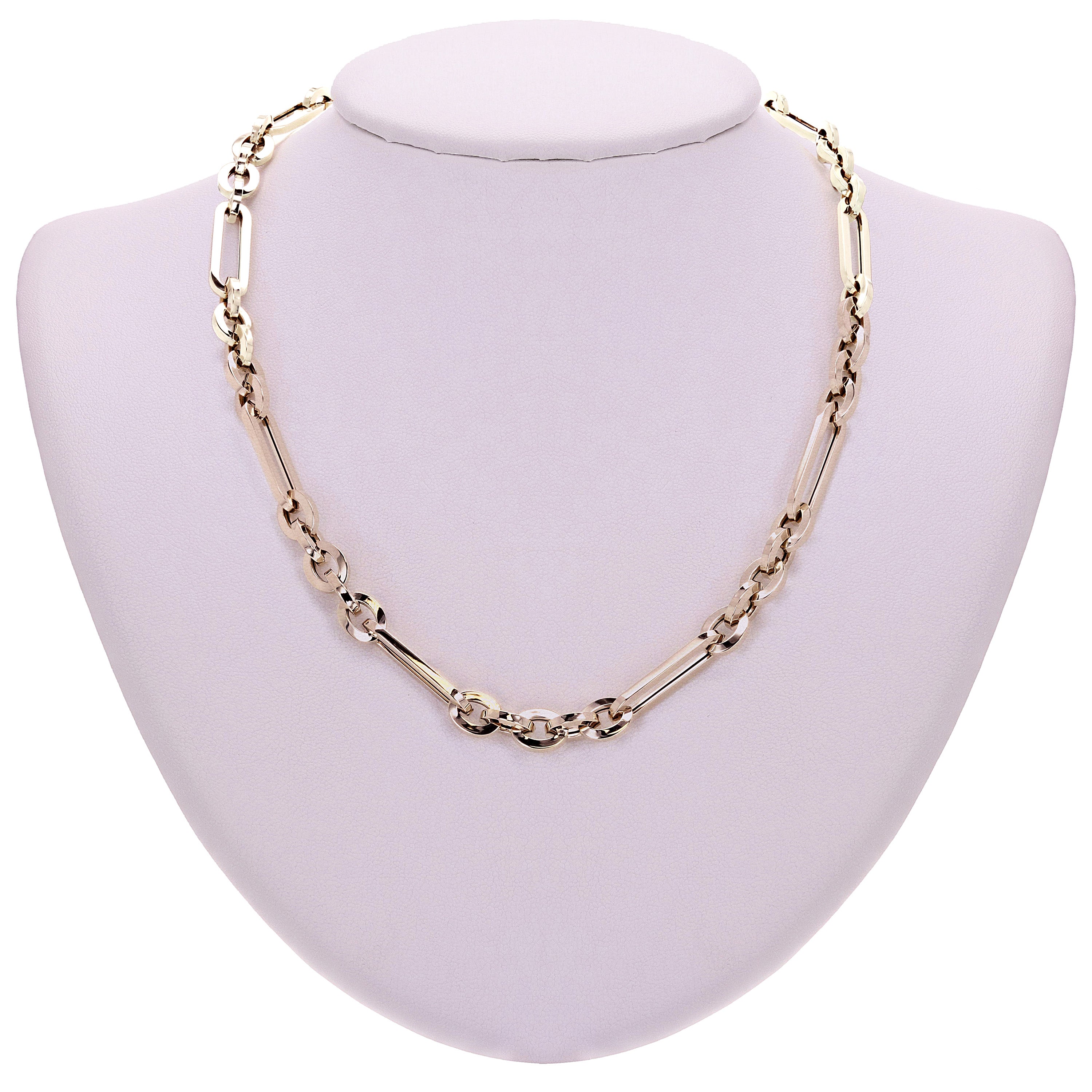 Italian 14k Yellow Gold Oval Paper Clip Link Chain Necklace 18" 7.2mm 14.6 grams