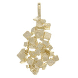 10k Yellow Gold Heavy Chunky 3D Free Form Nugget Pendant 1.9" 13 grams