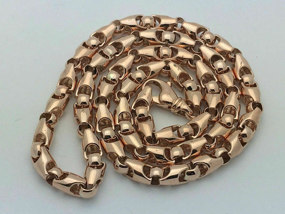14k Rose Gold Handmade Fashion Link Necklace 28