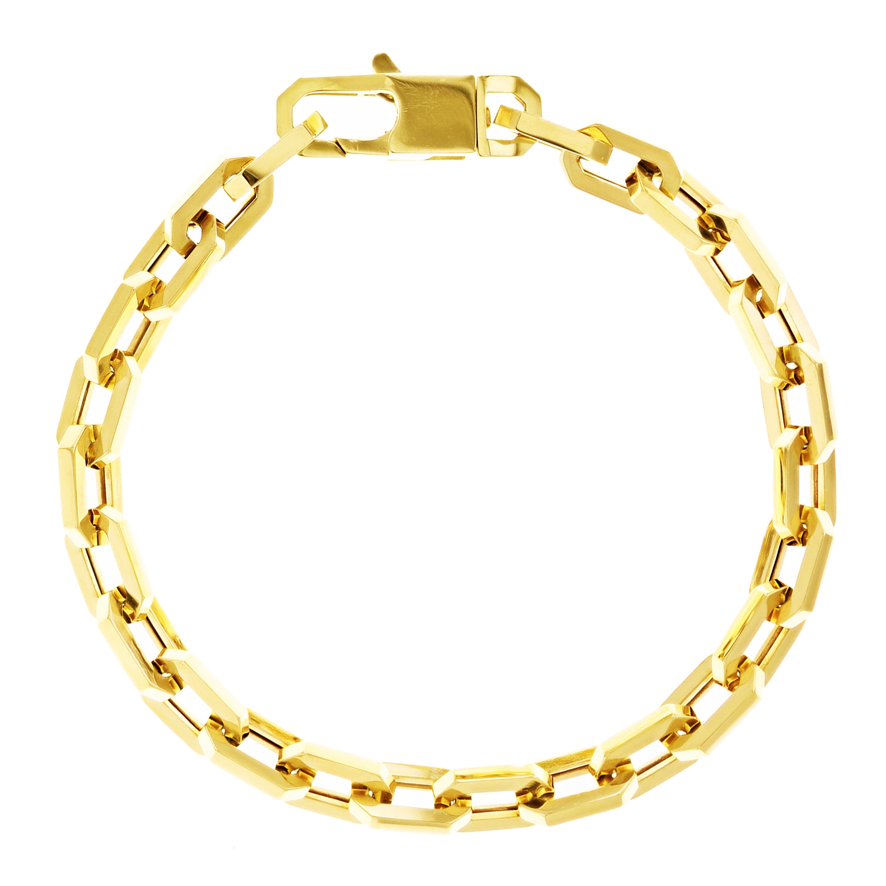 Italian 14k Yellow Gold Oval Link Anchor Chain Bracelet 7.5" 6mm 9.2 grams