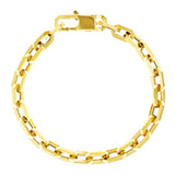 Italian 14k Yellow Gold Oval Link Anchor Chain Bracelet 7.5" 6mm 9.2 grams