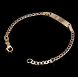 Italian 14k Two Tone Engravable Baby Kids Cuban ID Bracelet 5.5" 4mm 1.8 grams