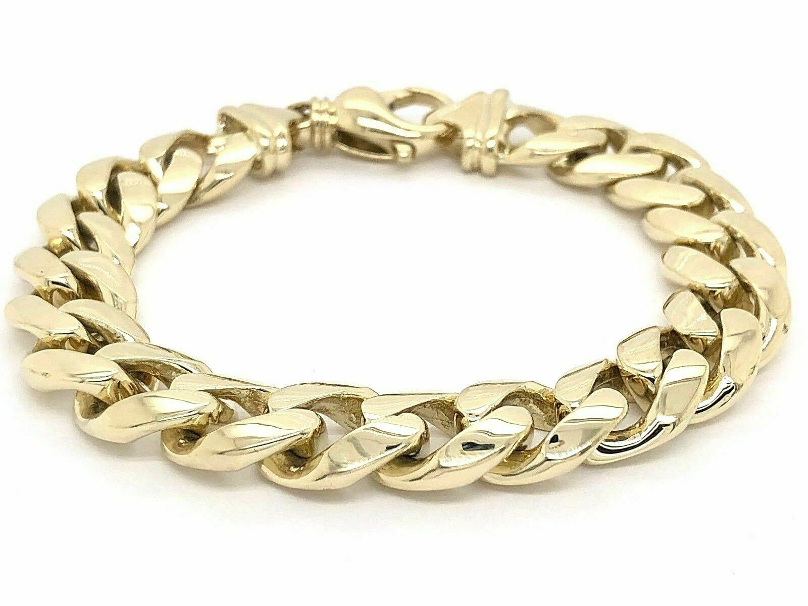 Men's 14k Yellow Gold Solid Miami Cuban Link Chain Bracelet 9" 12.5mm 94.5 grams