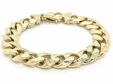 Men's 14k Yellow Gold Solid Miami Cuban Link Chain Bracelet 9" 12.5mm 94.5 grams