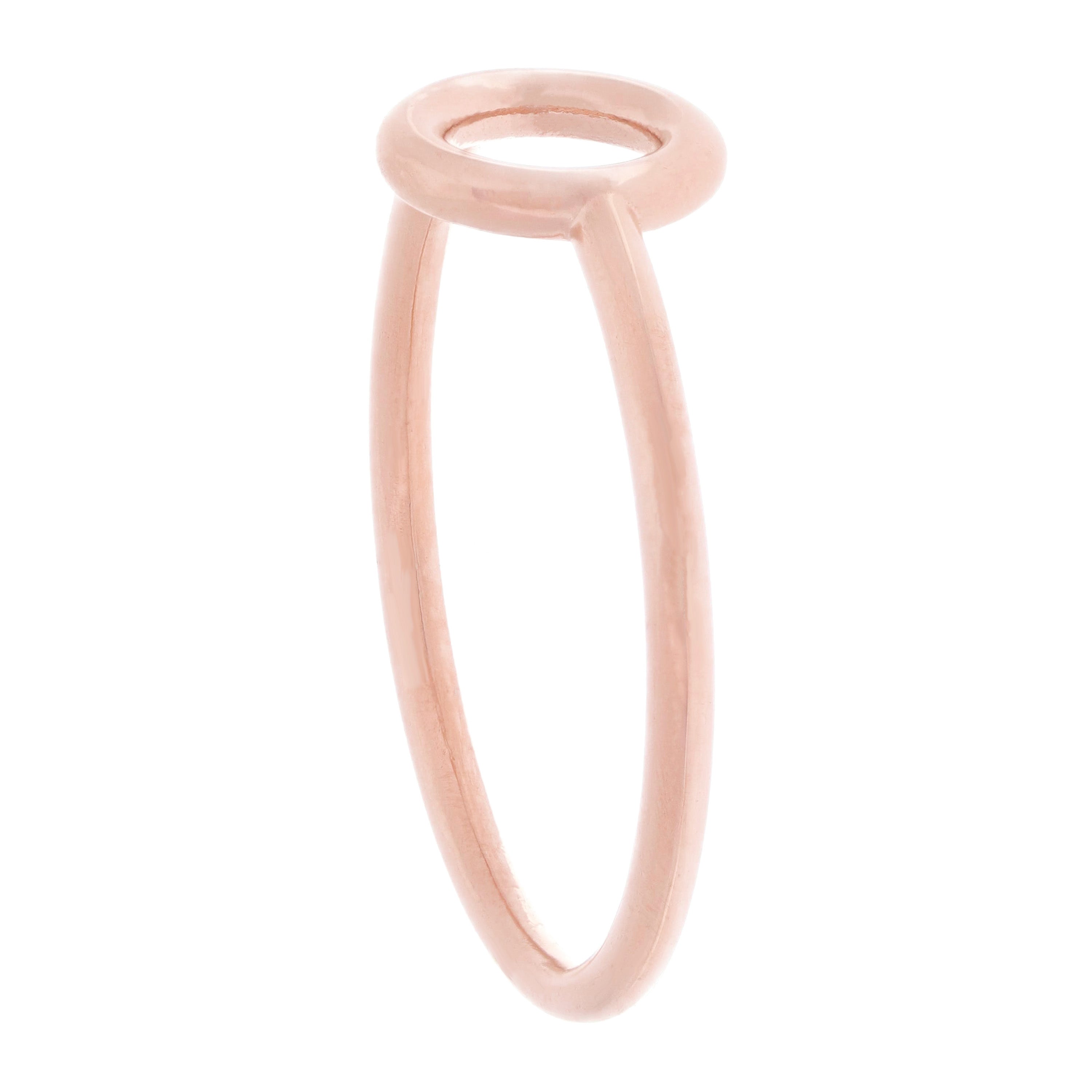 14k Rose Gold Bright Polished Open Circle Stackable Ring Size 7 - Rose