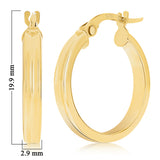 Italian 14k Yellow Gold Polished Concave Small Hollow Hoop Earrings