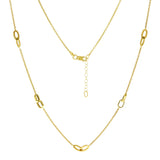 Italian 14k Yellow Gold Oval Charm Rolo Chain Necklace 16" 3.6 grams