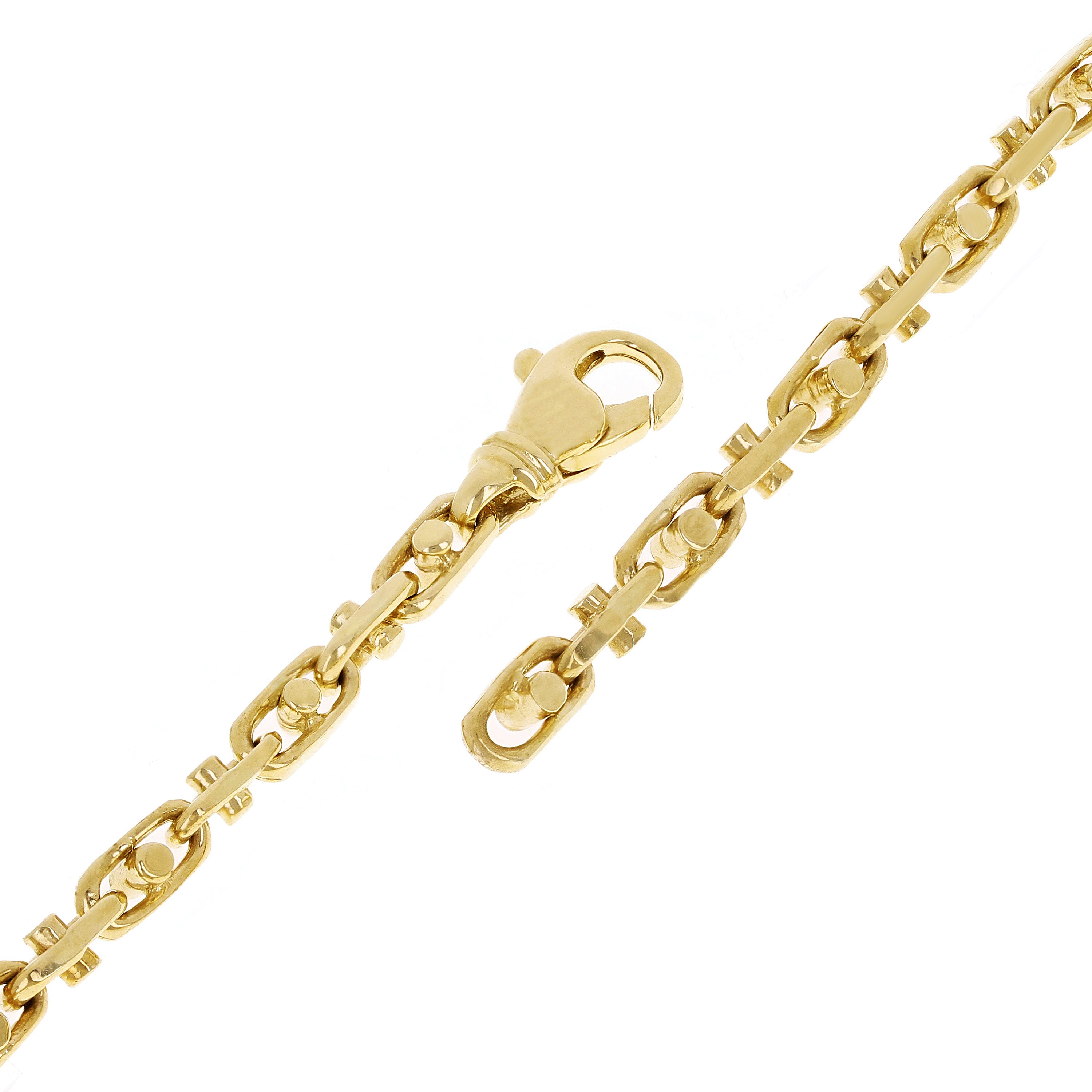 10k Yellow Gold Solid Handmade Fashion Link Bracelet 7" - 9" 4.3mm