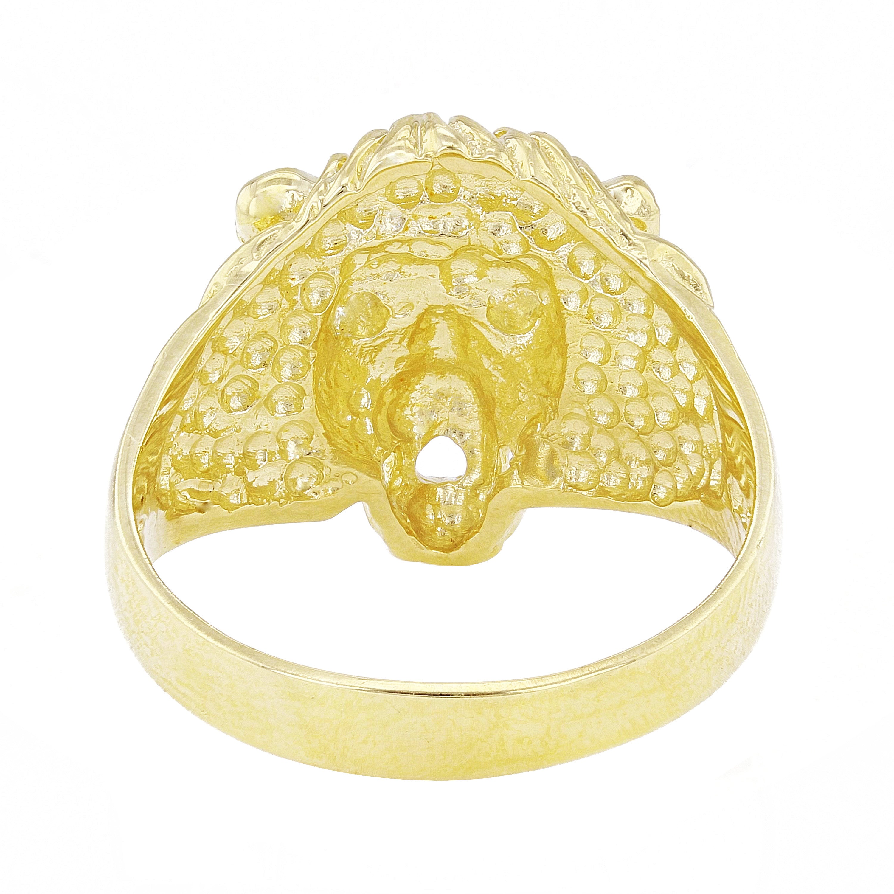 Men's 10k Yellow Gold Solid Lion Head Ring Size 10.5 - Ring Size 10.5