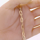 Italian 14k Yellow Gold Hollow Oval Paper Clip Link Bracelet 7.5" 6.4mm 5.4 gram