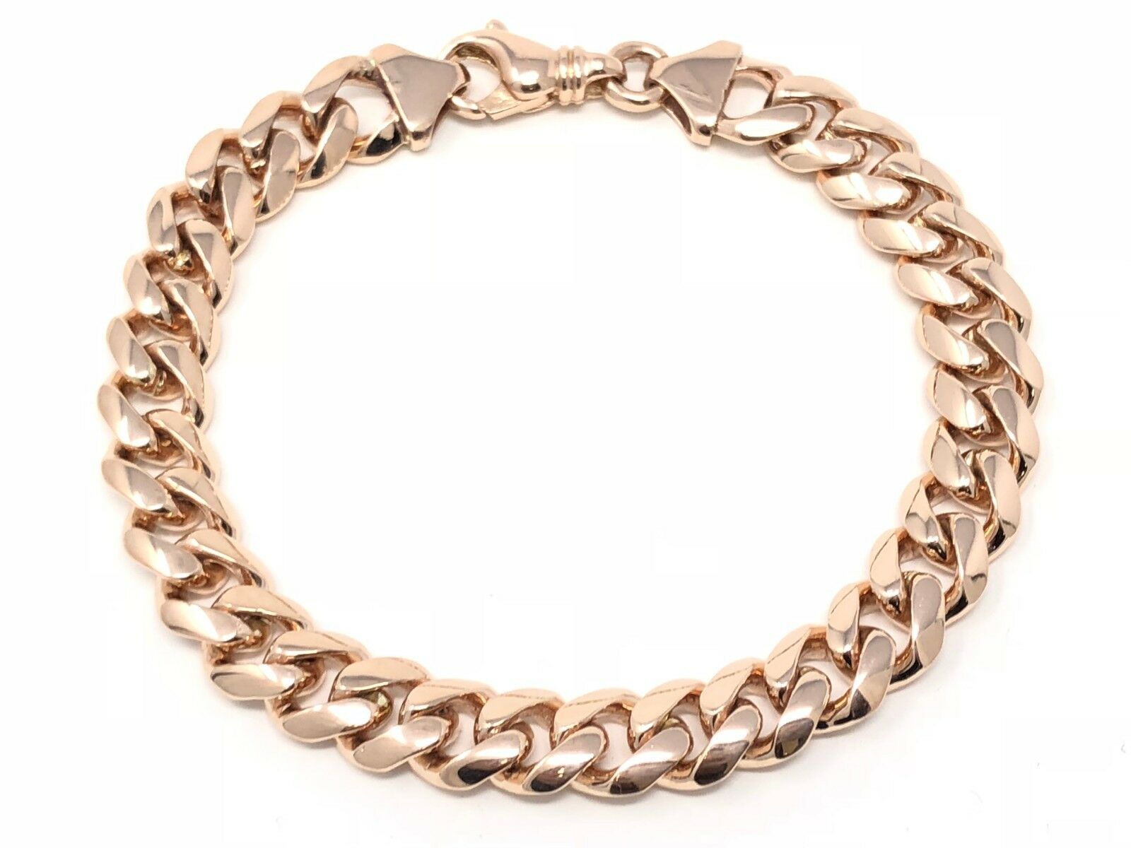 14k Rose Gold Miami Cuban Chain Bracelet 8.75" 9.7mm 54.8 grams