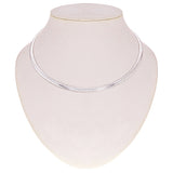 Women's Italian 14k White Gold Omega Necklace Choker 18" 5mm 34.3 grams - 34.3 grams