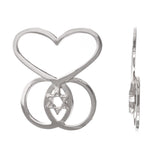 14k White Gold Heart Infinity Star of David Charm Pendant 2.2grams - White