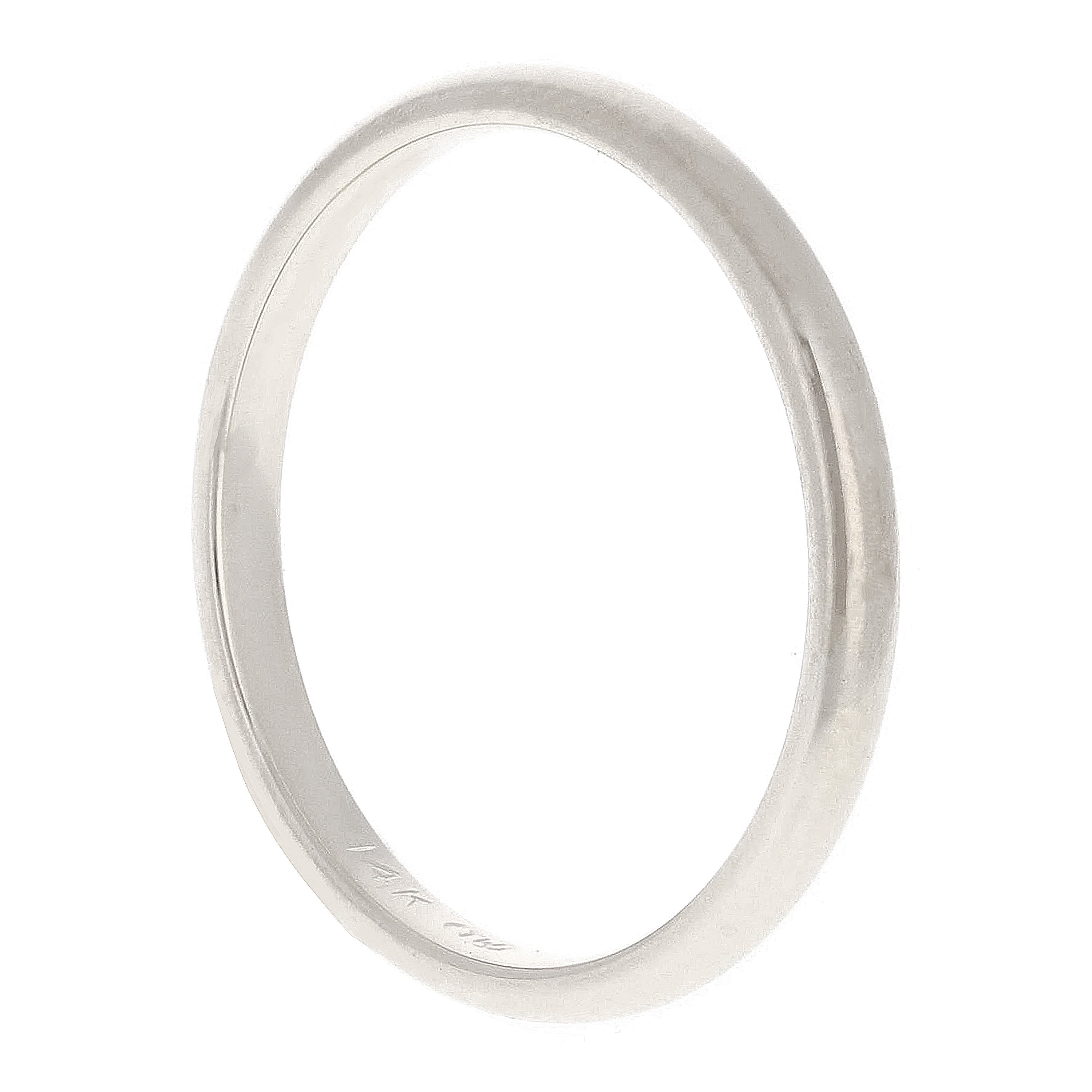 14k White Gold Comfort Fit Plain Wedding Band Ring 2mm Size 5 - White,2mm Ring Size 5