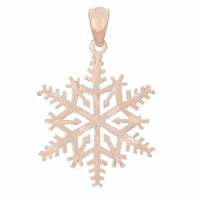 14k Rose Gold Winter Snow Flake Charm Pendant 1.5 grams - Rose