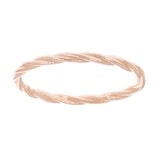 14k Rose Gold Textured Finish Twisted Rope Stackable Ring Band Size 5 - Rose