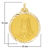 Italian 14k Yellow Gold Sacred Heart of Jesus Medal Charm Pendant 1" 3.5 grams