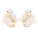 14k Yellow Gold Infinity Fresh Water Pearls Stud Earrings 20mmx16.7mm 5.7 grams