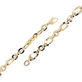 Italian 14k Yellow Gold Hollow Oval Link Bracelet 7.75" 7.5mm 4.7 grams