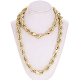 Men's Solid 10k Yellow Gold Diamond Cut Rope Chain Necklace 24" 9mm 139 grams - 24" 139 grams