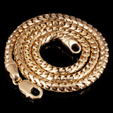 Italian 14k Yellow Gold Solid Diamond Cut Franco Chain Necklace 6 mm 22", 24", 26", 28"