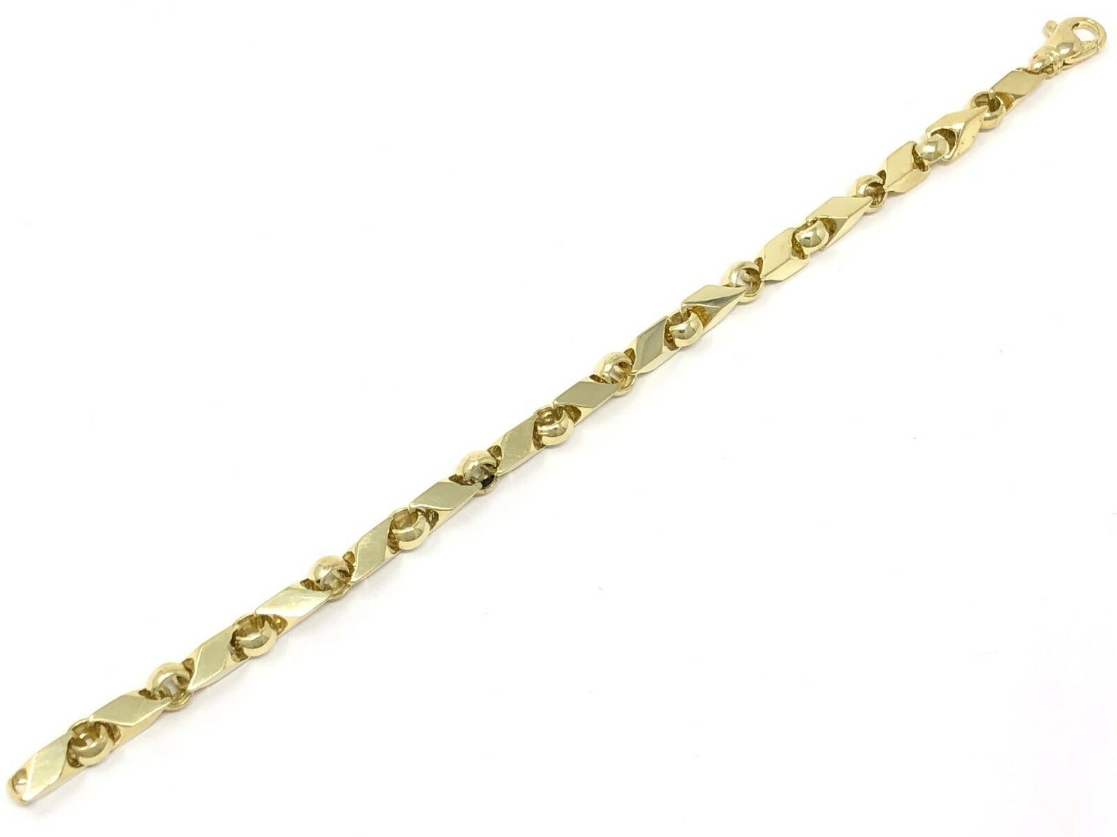 Men's 18k Yellow Gold Handmade Fashion Link Bracelet 8.5" 7mm 35 grams