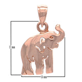 14k Rose Gold High Polish Good Luck Charm 3D Elephant Pendant 2.4 grams - Rose