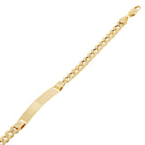 Italian 14k Yellow Gold Hollow Engravable Cuban ID Bracelet 7.5" 6.7 grams 6.9mm
