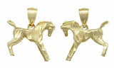 14k Yellow Gold Solid Horse Charm Pendant 2.2 grams